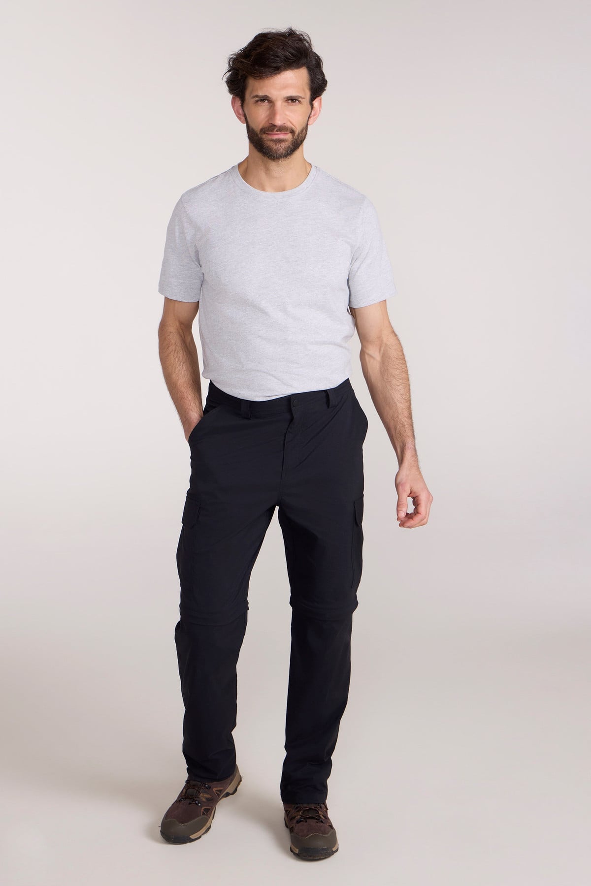 Delta Mens Cargo Stretch Zip-Off Trousers Regular