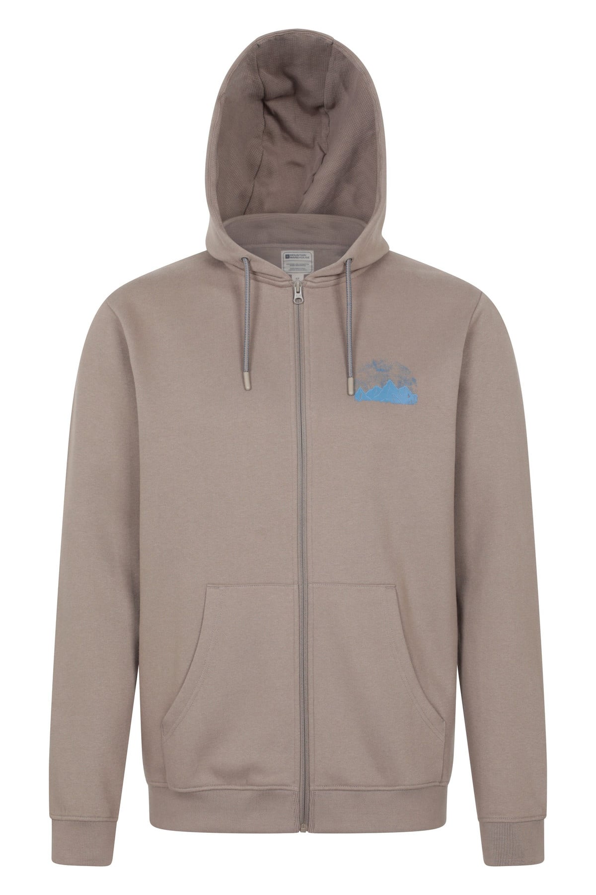 Texture Mountain Graphic Mens Full Zip Hoodie