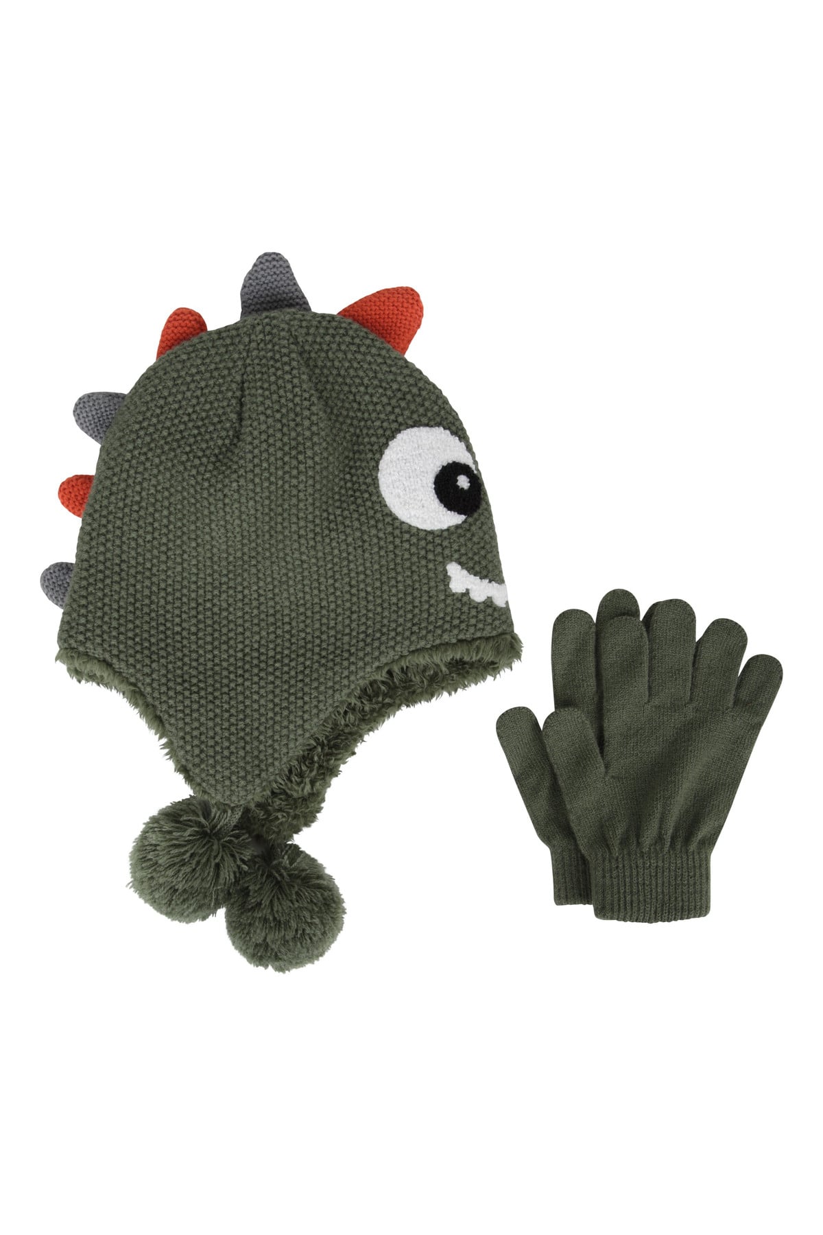 Dragon Kids Fur Lined Trapper and Glove Set