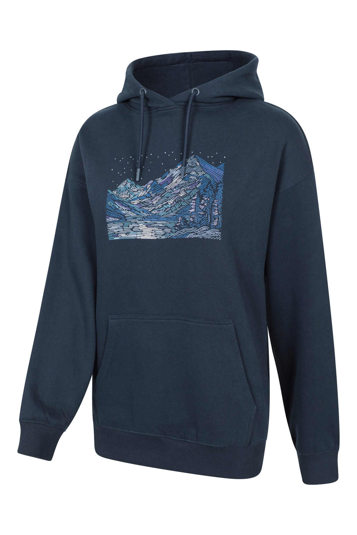 Printed Nightscape Womens Relaxed Fit Hoodie