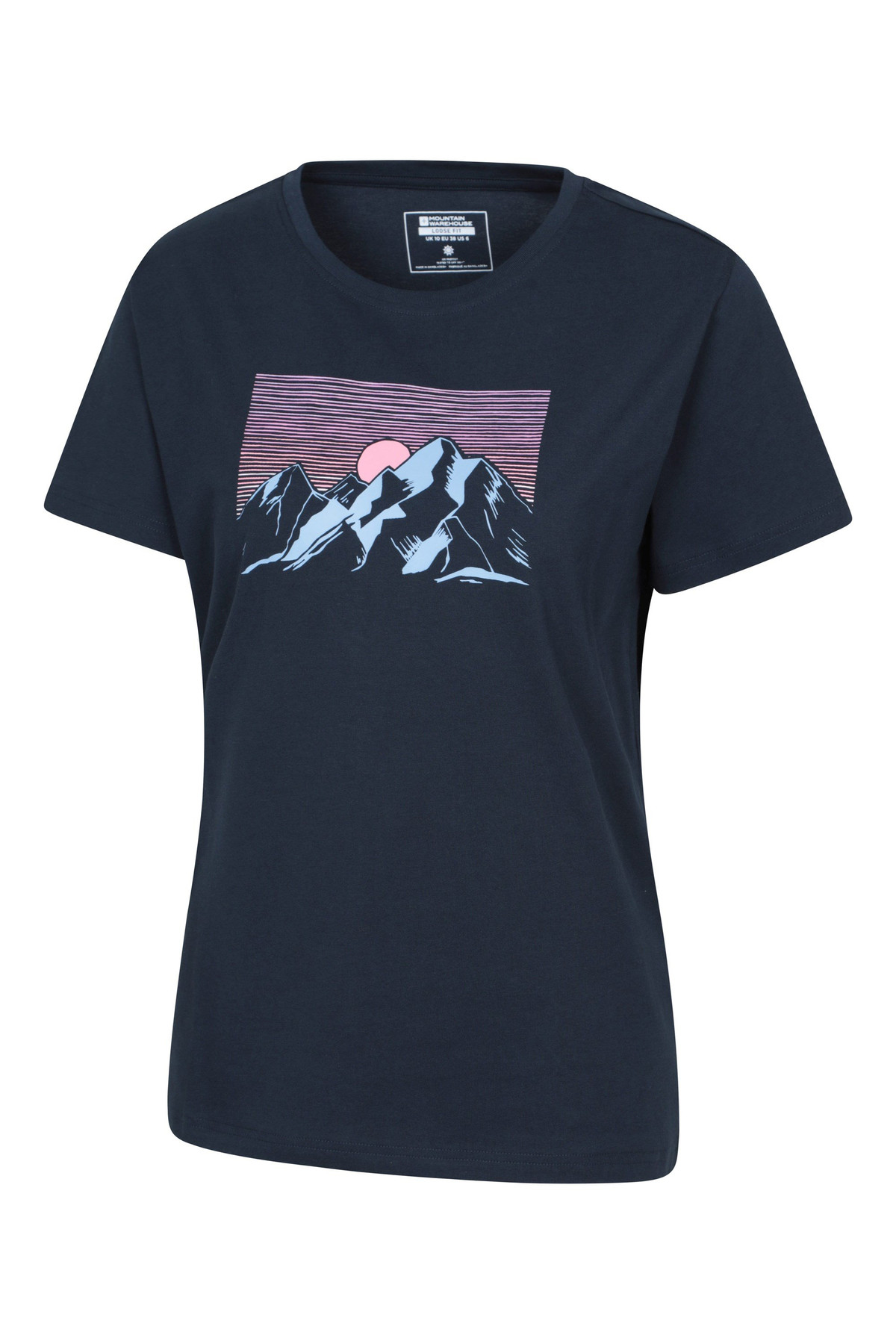 Printed Womens Tech Mountain Loose Fit T-Shirt