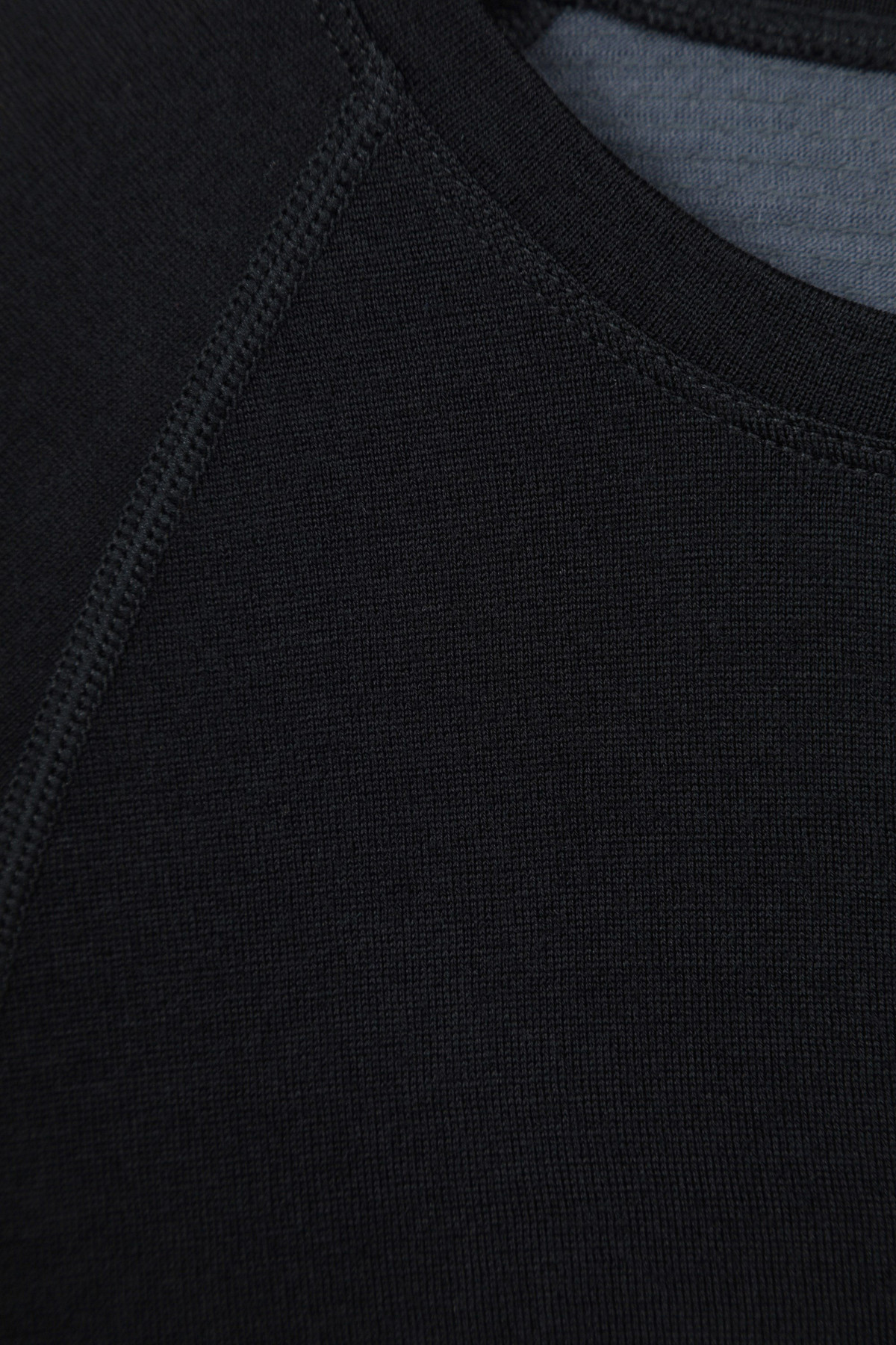 Panelled Mens Merino Longsleeve Round Neck Top