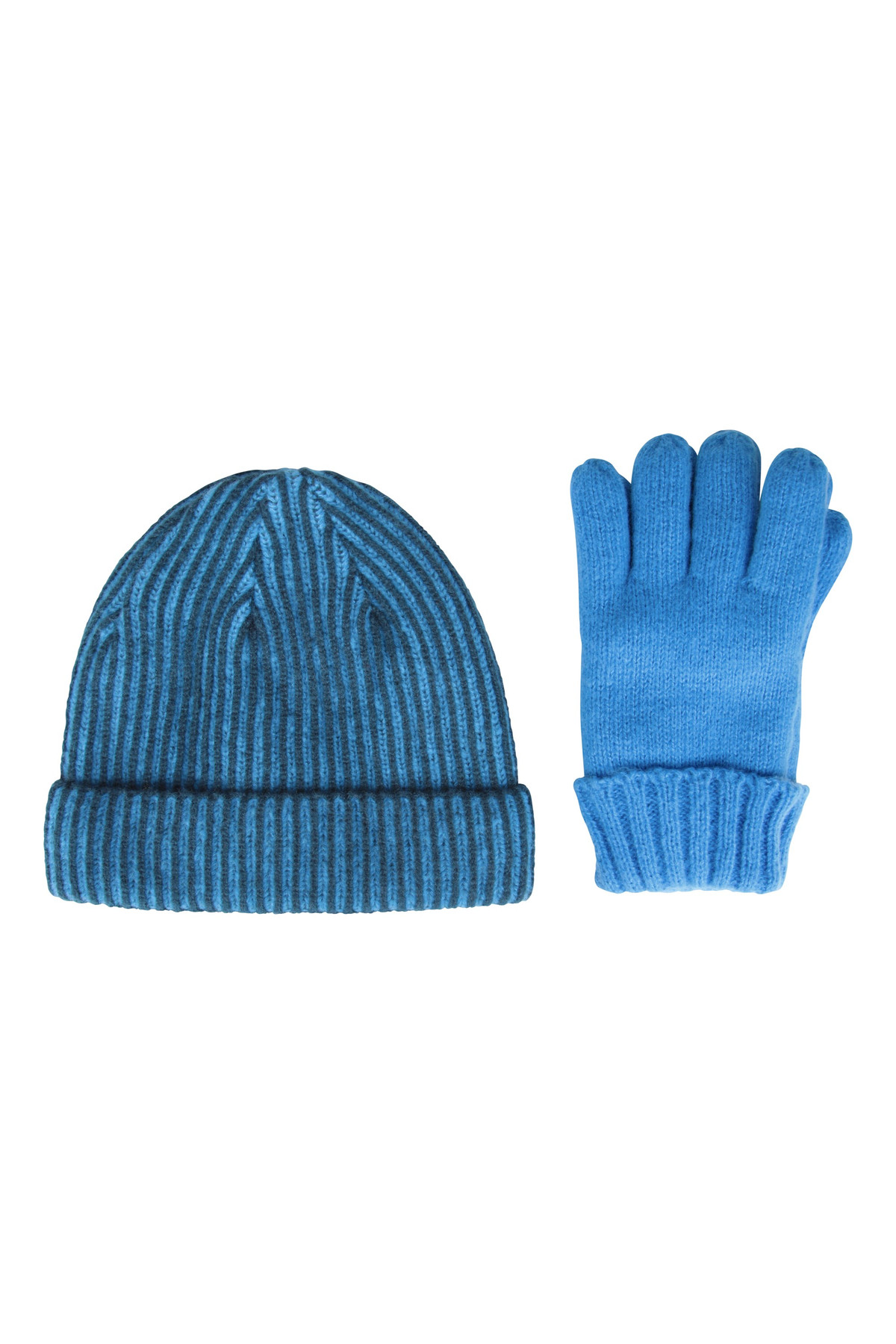 Isotherm Ribbed Kids Fur Lined Beanie Glove Set