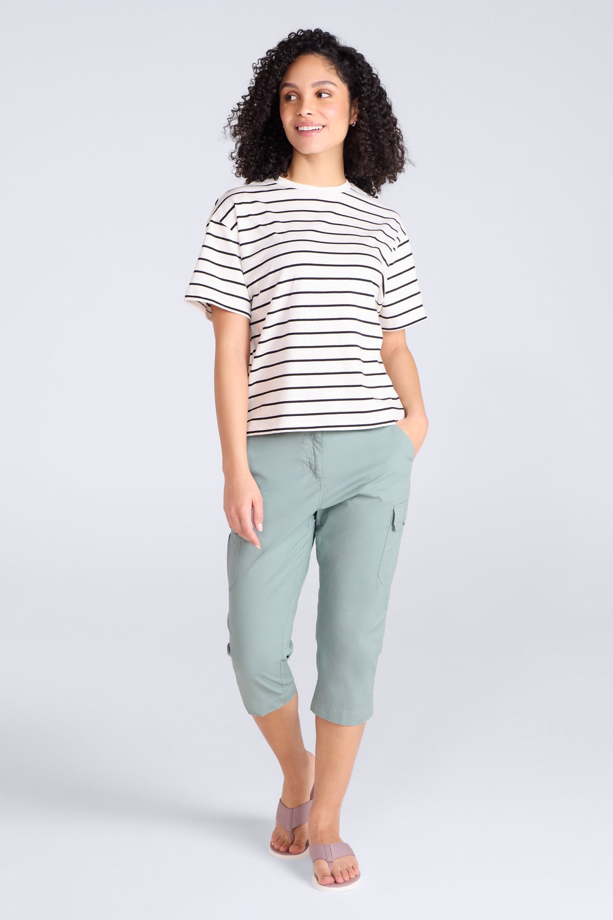 Coastal Stretch Womens Cargo Capri
