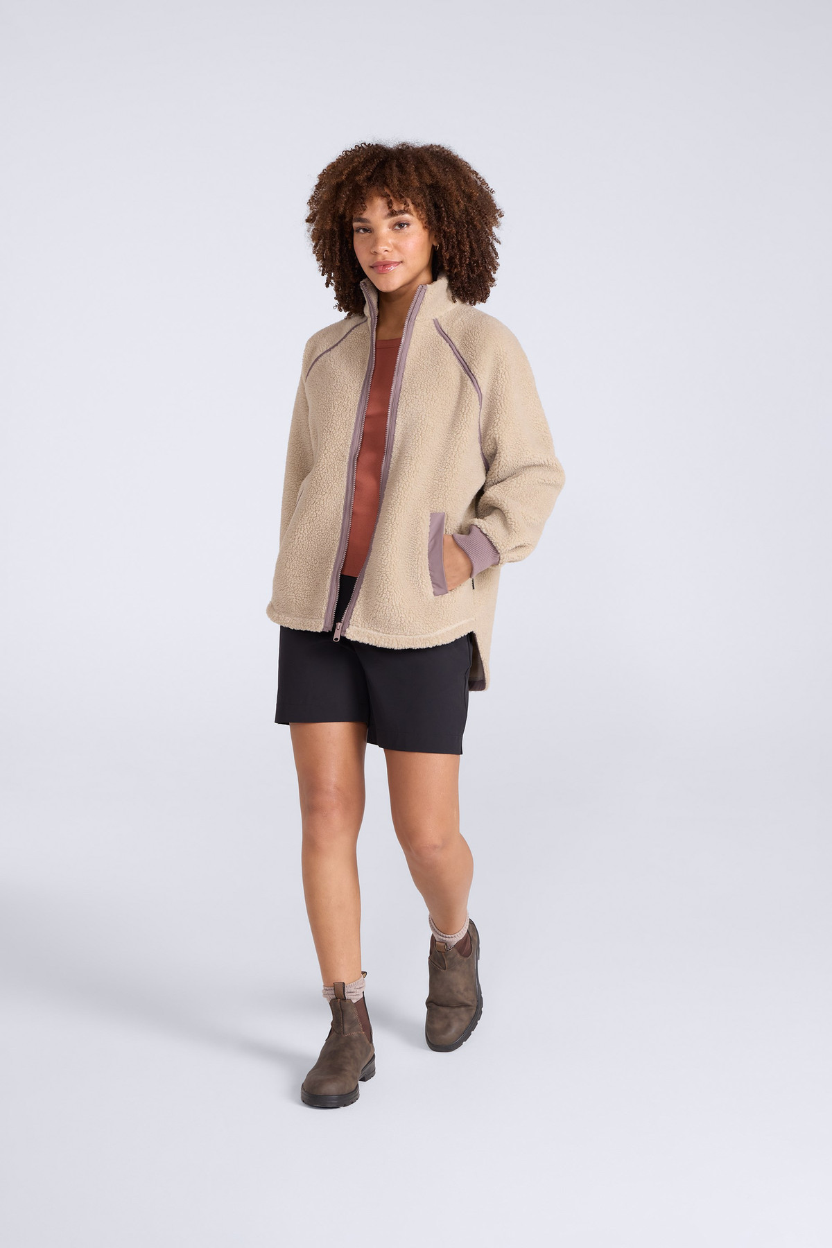 Bonnie Womens Trim Borg Jacket