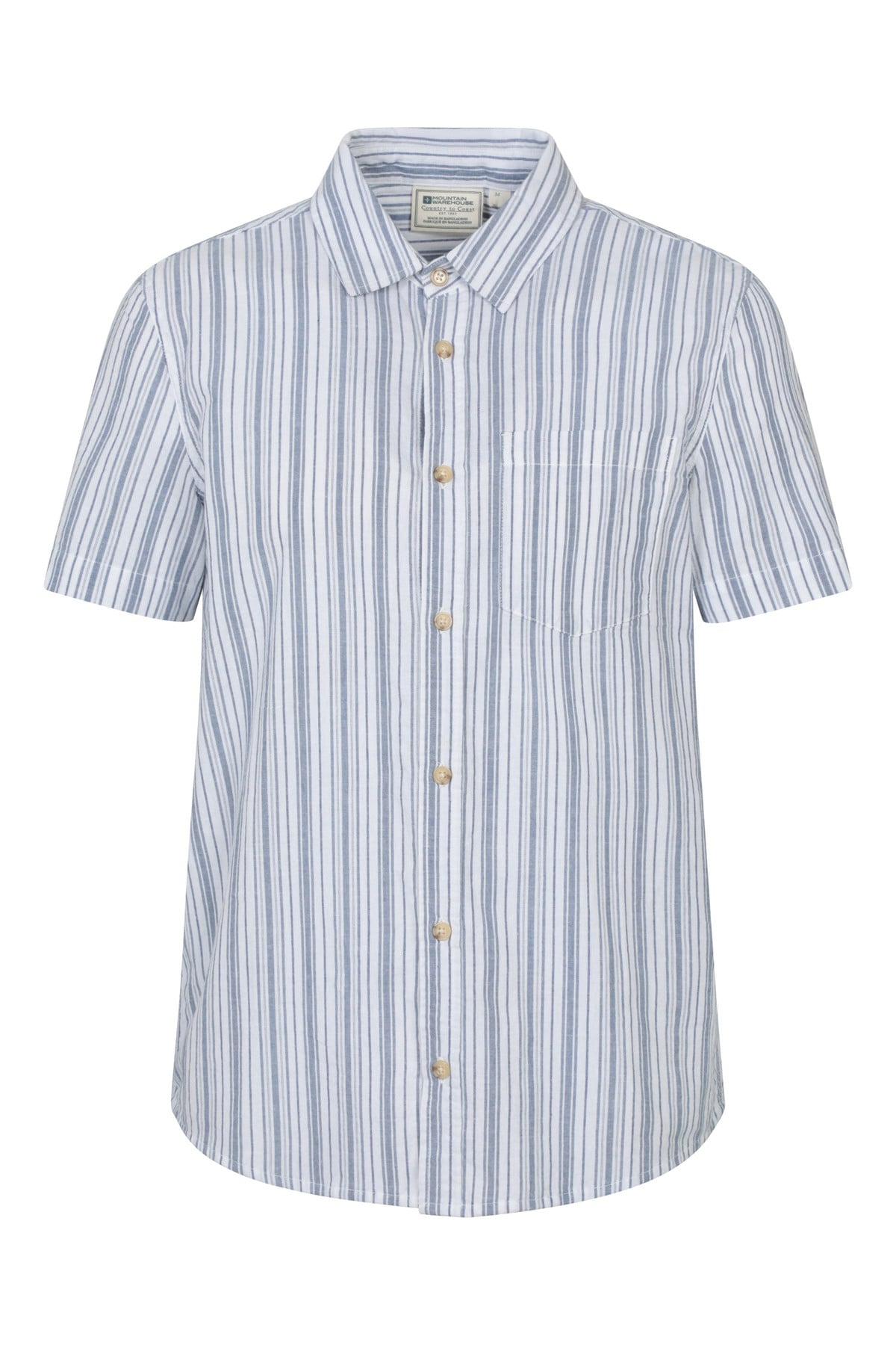 Derby Mens Stripe Cotton Short Sleeve Shirt