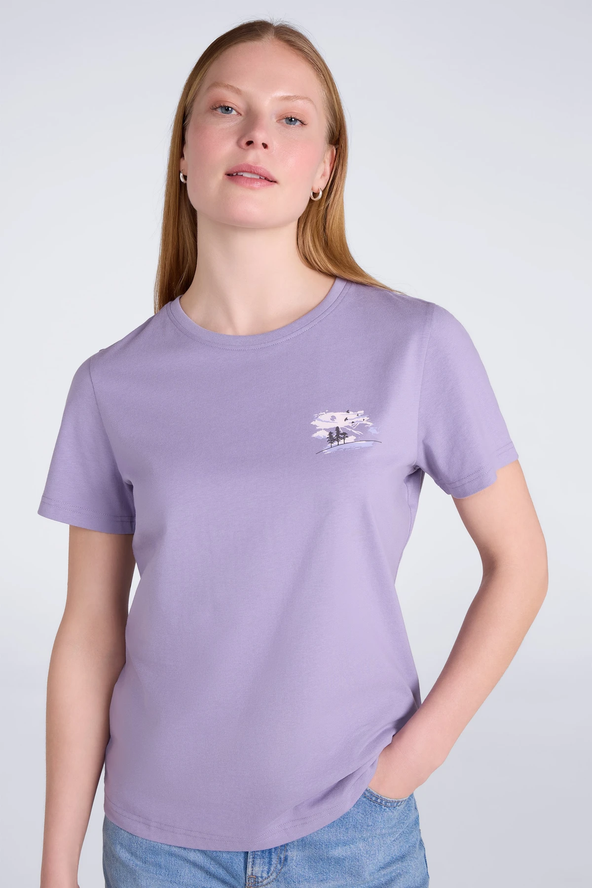 Printed Womens Birds at Dusk T-Shirt