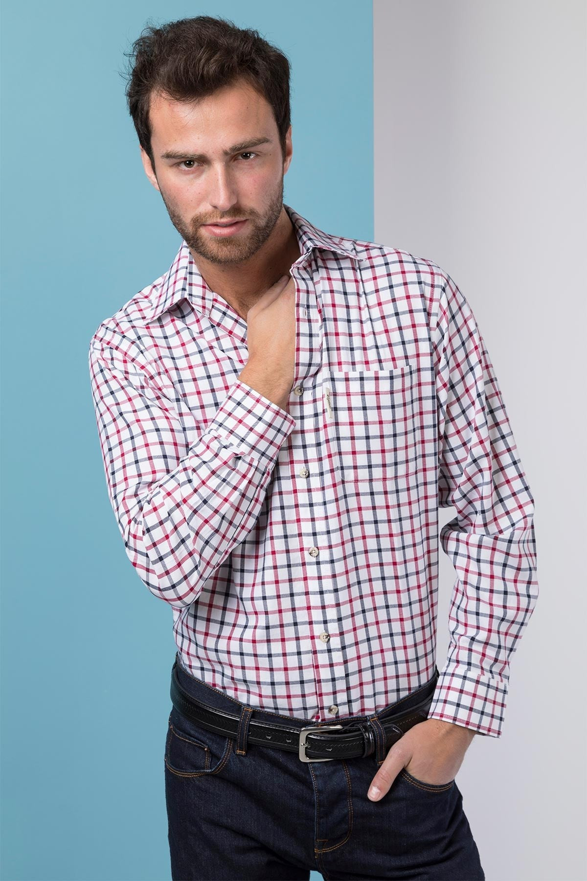 Hovingham Mens Long Sleeved Country Check Shirt | Mountain Warehouse
