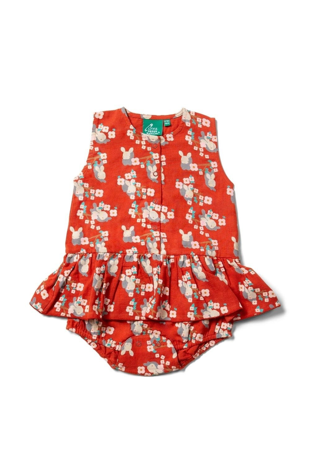 Rabbits Baby 100% Organic Cotton Ruffle Romper | Mountain Warehouse