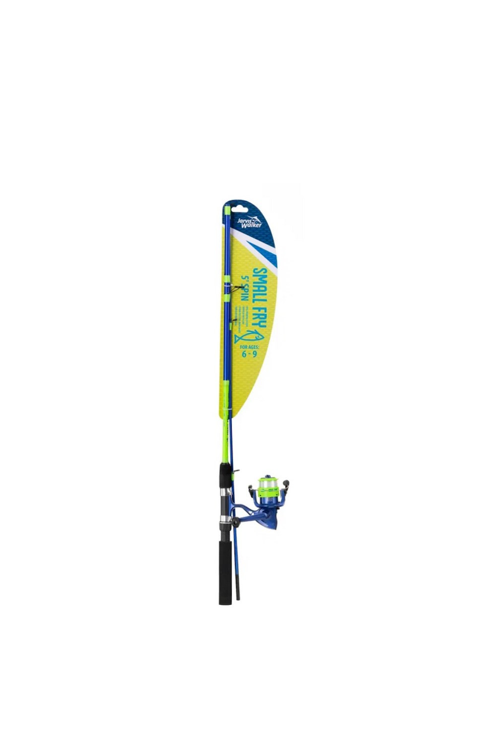 Fry Kids 5ft Spinning Fishing Rod and Reel Green | Mountain Warehouse