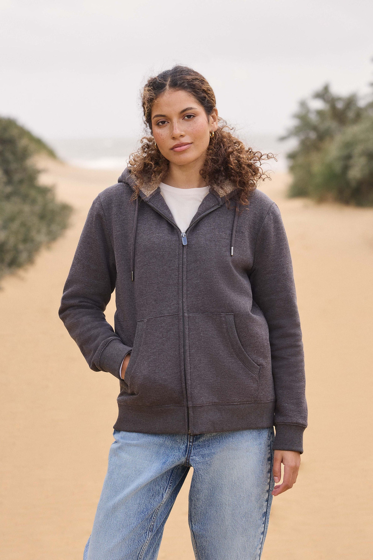 Zuri Womens Sherpa Lined Hoodie