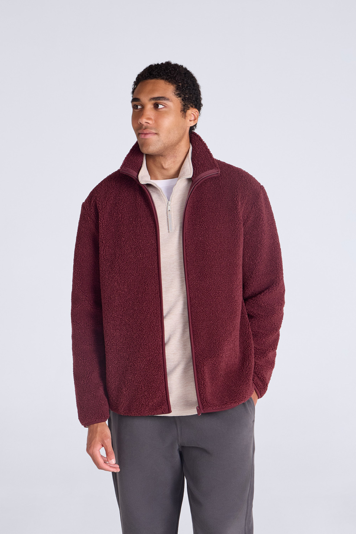 ブリーフィング　CL MEN’S WOOLY BLOUSON BRG253M69 Mens Blake Boucle Full Zip Fleece | Mountain Warehouse Canada