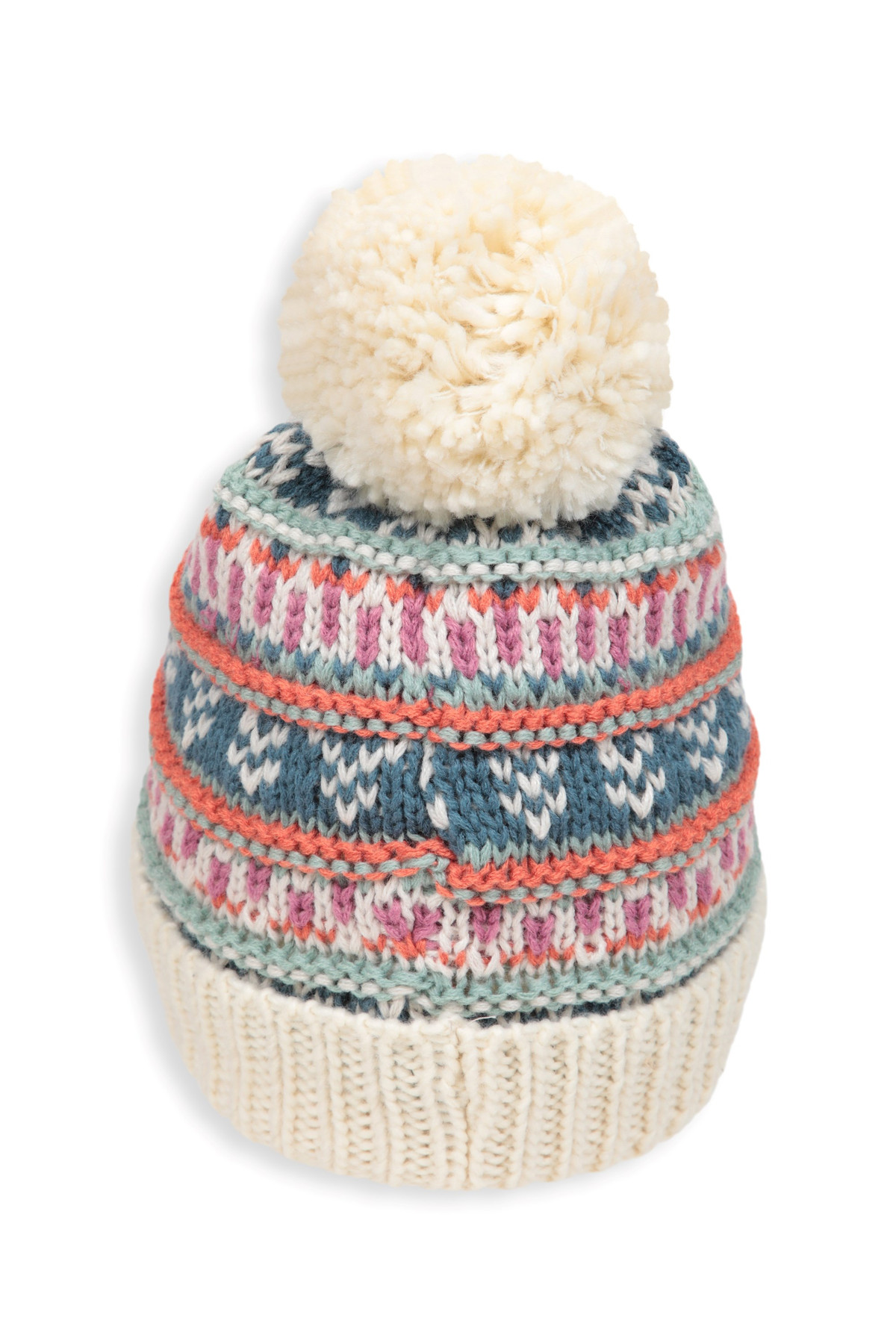 EMS Fairisle Kids Fleece Lined Pom Beanie
