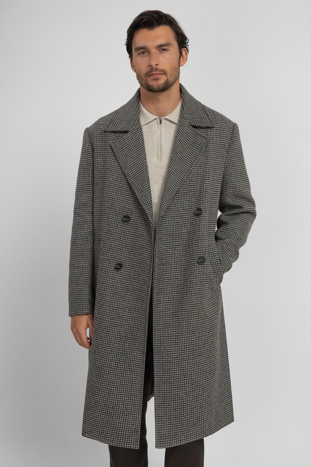 Ogden Mens Double-Breasted Oversized Overcoat