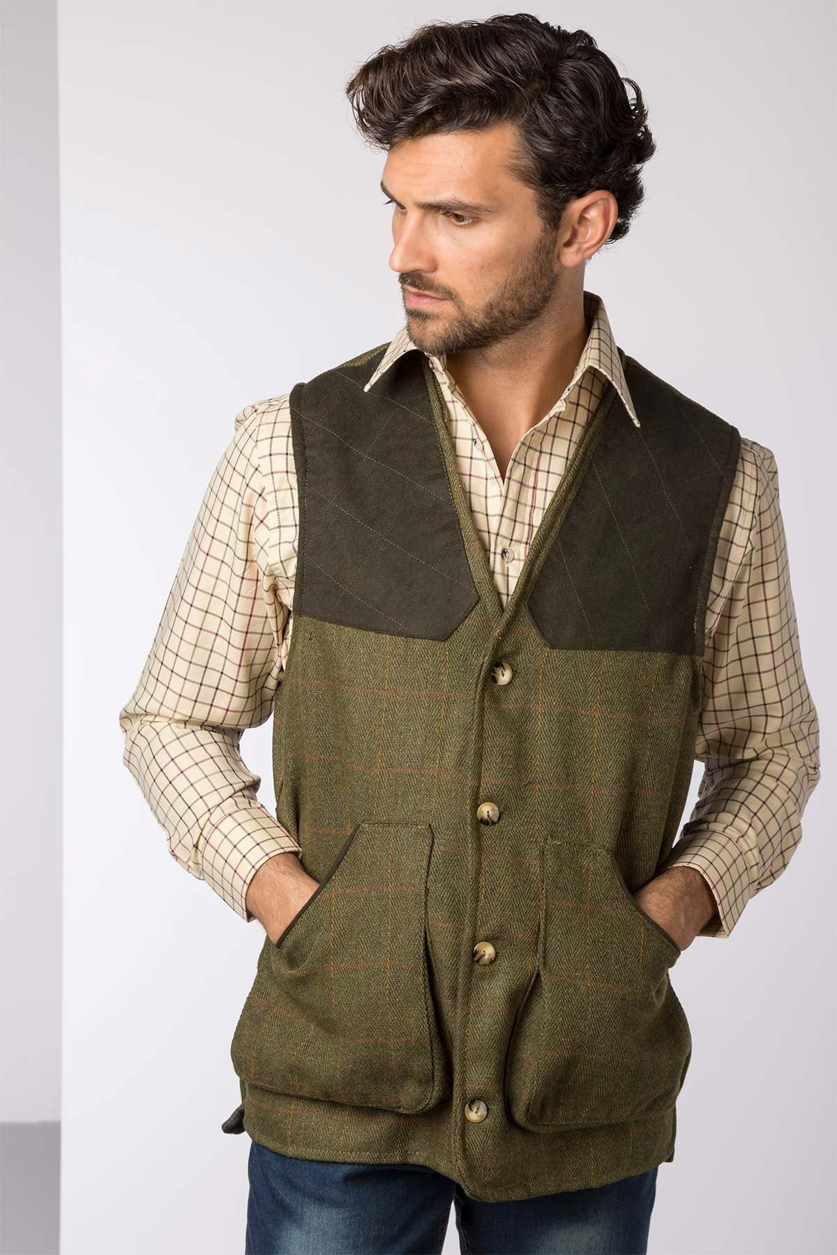 Danby Mens Tweed Shooting Waistcoat | Mountain Warehouse