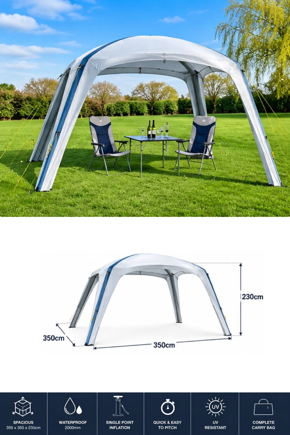 3.5m Inflatable Air Event Shelter Gazebo Camping