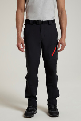 Forest Mens Water-Resistant Trekking Trousers - Black