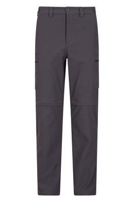 Trek Mens Stretch Convertible Trousers - Short Length - Grey