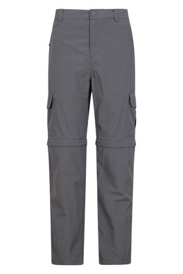 Explore Mens Zip-Off Trousers - Short Length - Grey
