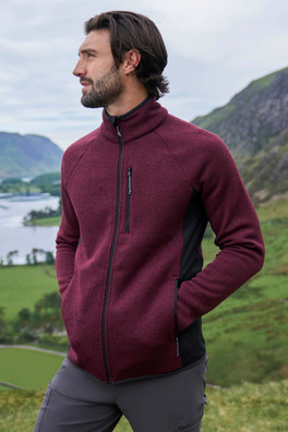 Treston Mens Full-Zip Fleece Jacket - Burgundy