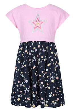 Poppy Cotton Kids Dress - Navy