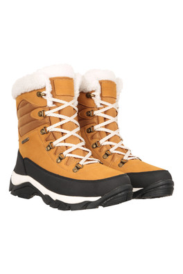 Innsbruck Womens Leather Waterproof Snow Boots - Brown