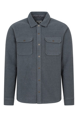 Dresden Mens Twill Fleece Shirt - Dark Grey