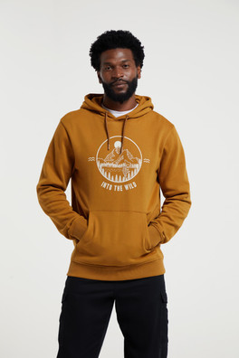 Into The Wild Mens Hoodie - Mustard