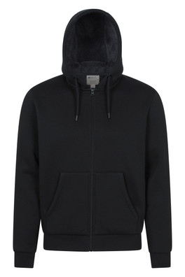 Dalton Mens Borg Lined Hoodie - Black