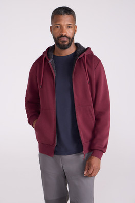 Dalton Mens Borg Lined Hoodie - BUR