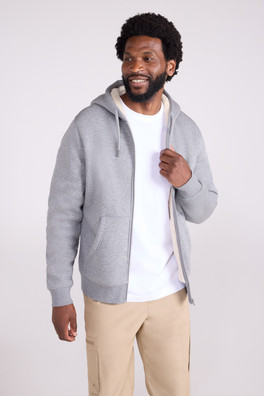 Dalton Mens Borg Lined Hoodie - Grey