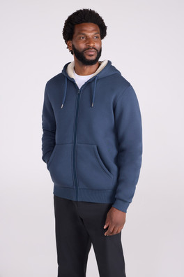 Dalton Mens Borg Lined Hoodie - Navy