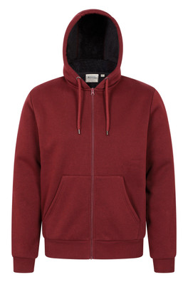 Dalton Mens Borg Lined Hoodie - Rust