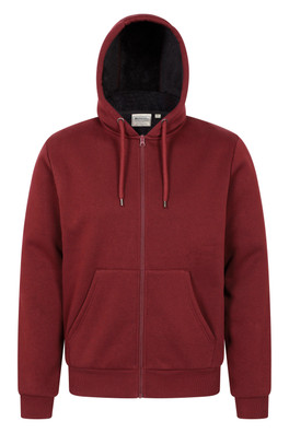 Dalton Mens Borg Lined Hoodie - Rust