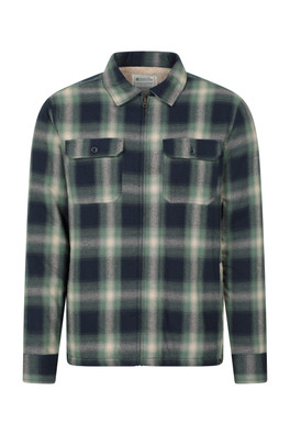 Stream II Mens Lined Flannel Shirt - Dark Green