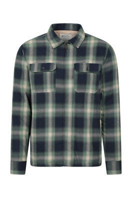 Stream II Mens Lined Flannel Shirt - Dark Green