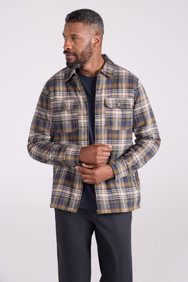 Stream II Mens Lined Flannel Shirt - Dark Khaki
