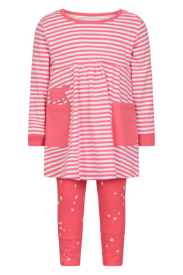 Baby Long Sleeve Dress Set - Pink