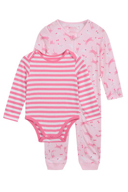 Baby Bodysuit Set - Light Pink