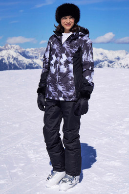Womens Ski Jacket & Pants Set - Monochrome