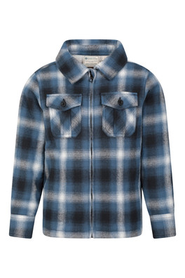 Stream Kids Borg Lined Zip Shacket - Blue