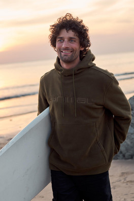 Louis Mens Fleece Hoodie - Khaki