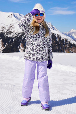Kids Printed Ski Jacket & Pant Set - Lilac