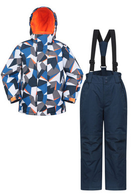 Ensemble veste et pantalon de ski à motif enfant - Bleu Éclatant