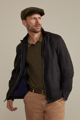 Porthleven Mens Waxed Harrington Jacket - Black