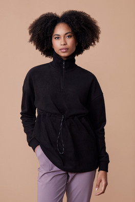 Central Womens Roller-Neck Fleece - Black