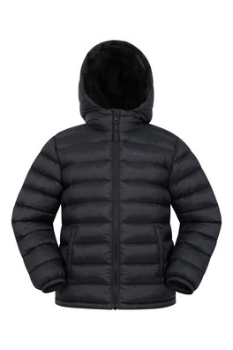 Seasons Fur-Lined Kids Padded Jacket - Black