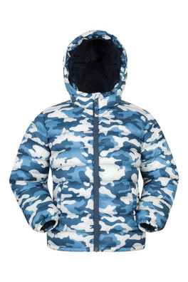 Seasons Fur-Lined Kids Padded Jacket - Blue