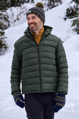 Seasons Mens Fur Lined Padded Jacket - Green