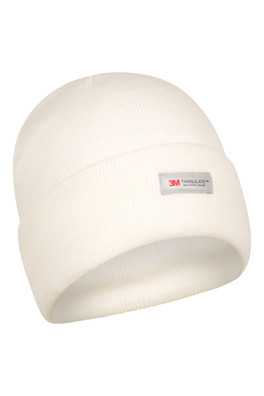 Womens Thinsulate Knitted Beanie - White